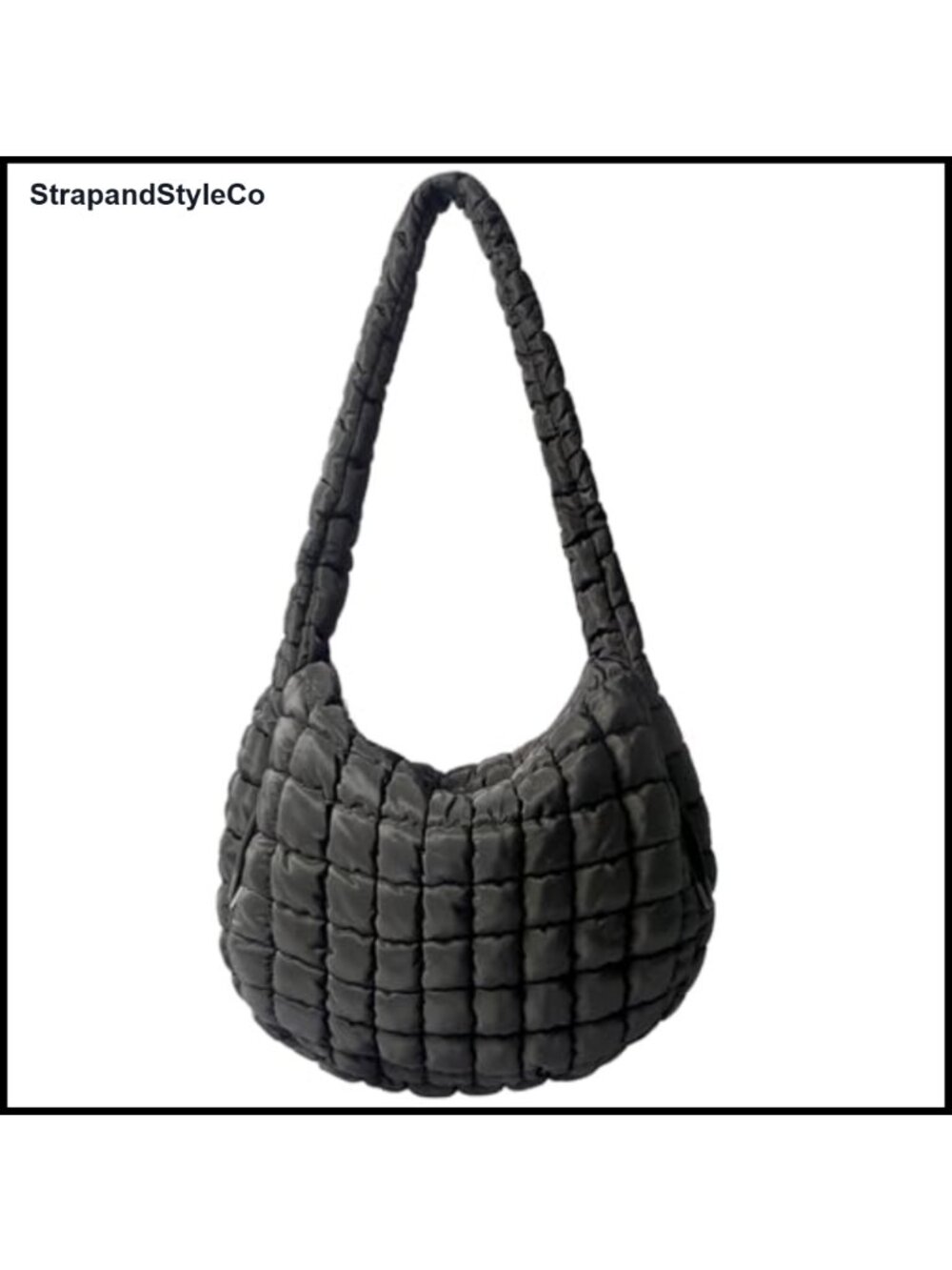 Quilted Puffer Tote Bag Nylon Shoulder Crossbody Large